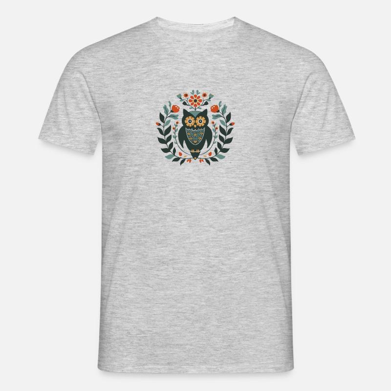 Der Eulengarten - Männer T-Shirt - Grau meliert