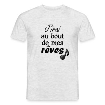 Tee shirt j irai au bout de mes reves idee cadeau - T-shirt homme - gris chiné - Devant - AI Model Male 178 dark (178cm)