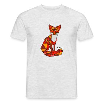 Mosaikfuchs im Flammenstil - Männer T-Shirt - Grau meliert - Vorne - AI Model Male 178 dark (178cm)