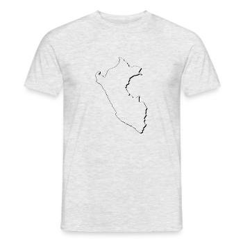Peru map as an outline - Men's T-Shirt - heather grey - Front - AI Model Male 178 dark (178cm)