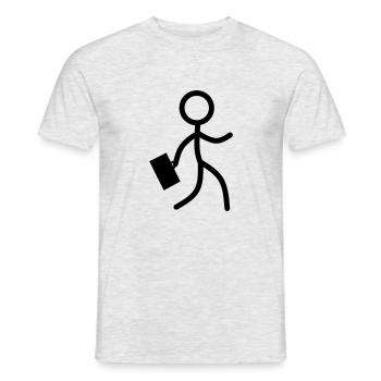 affaires Stickman - T-shirt homme - gris chiné - Devant - AI Model Male 178 dark (178cm)