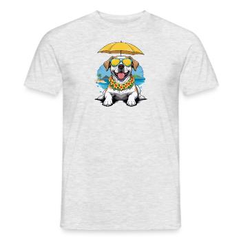 Vacances pour chiens Vacances pour chiens Île d’Hawaï Mer - T-shirt homme - gris chiné - Devant - AI Model Male 178 dark (178cm)