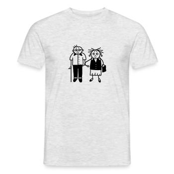 Grand-maman et grand-père - couple - à la retraite - T-shirt homme - gris chiné - Devant - AI Model Male 178 dark (178cm)