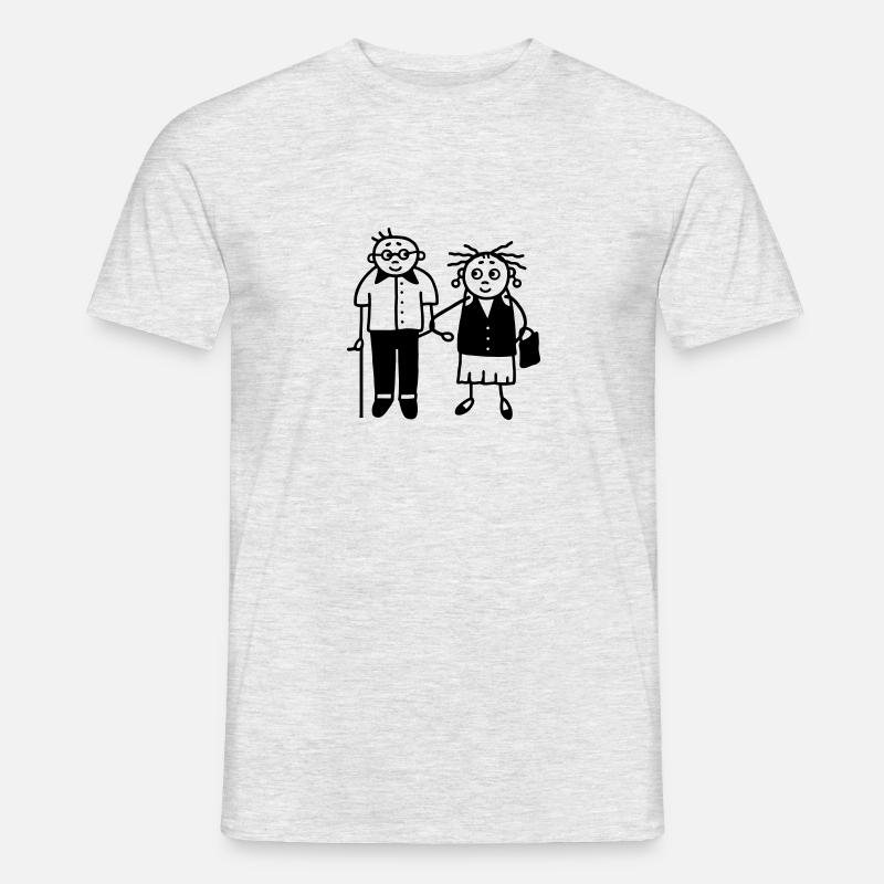 Oma & Opa - Ehepaar - Rentner - Männer T-Shirt - Grau meliert