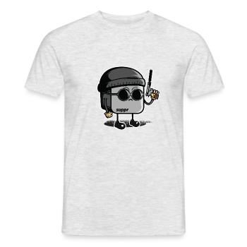 Léon touchpad - T-shirt homme - gris chiné - Devant - AI Model Male 178 dark (178cm)