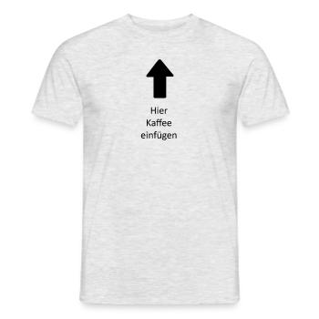 Hier Kaffee einfügen - Männer T-Shirt - Grau meliert - Vorne - AI Model Male 178 dark (178cm)
