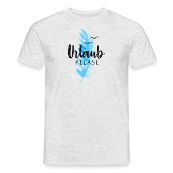 URLAUB PLEASE BITTE - Männer T-Shirt - Grau meliert - Vorne - AI Model Male 178 dark (178cm)