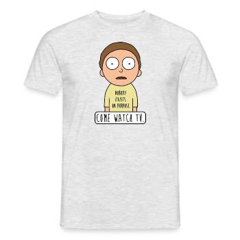 Rick And Morty Nobody Exists On Purpose Zitat - Männer T-Shirt - Grau meliert - Vorne - AI Model Male 178 dark (178cm)