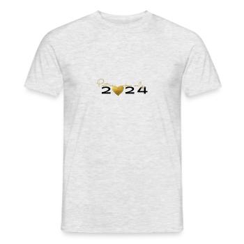 Ondes positives 2024 uniquement - T-shirt homme - gris chiné - Devant - AI Model Male 178 dark (178cm)