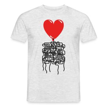 Es ist kompliziert...Liebe...Valentinstag - Männer T-Shirt - Grau meliert - Vorne - AI Model Male 178 dark (178cm)