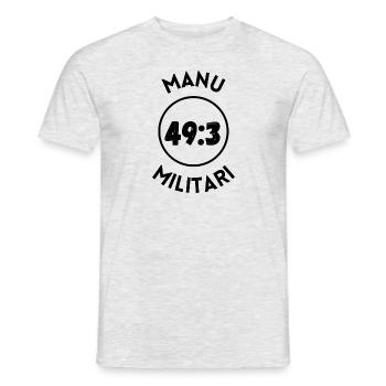 LOGO Manu militari - T-shirt homme - gris chiné - Devant - AI Model Male 178 dark (178cm)