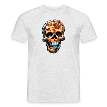 Pizza / Fast Food / Italienisch / Margherita - Männer T-Shirt - Grau meliert - Vorne - AI Model Male 178 dark (178cm)