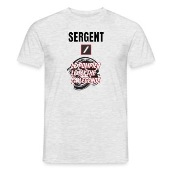 Sergent pompier - T-shirt homme - gris chiné - Devant - AI Model Male 178 dark (178cm)