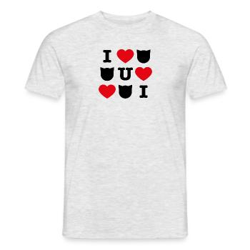 I love cats - Men's T-Shirt - heather grey - Front - AI Model Male 178 dark (178cm)