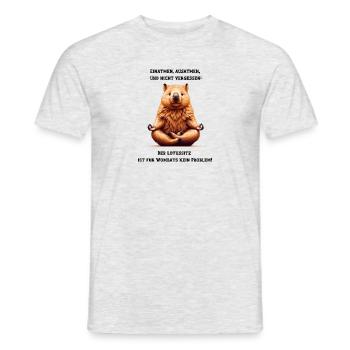 FlexiWombat: Discover your inner peace - Men's T-Shirt - heather grey - Front - AI Model Male 178 dark (178cm)