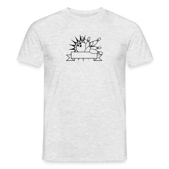 banner text field write name blank area bowling pi - Men's T-Shirt - heather grey - Front - AI Model Male 178 dark (178cm)