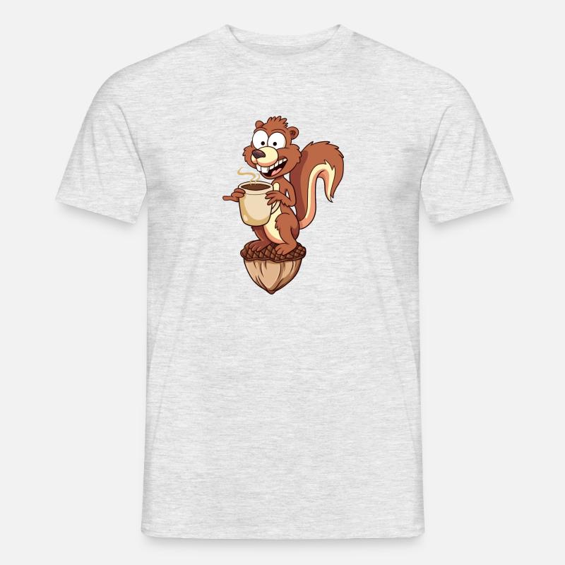 Benno the Squirrel (mit Eichel) - Männer T-Shirt - Grau meliert