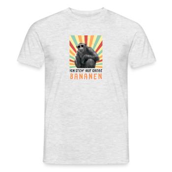 Ich steh' auf große Bananen - Männer T-Shirt - Grau meliert - Vorne - AI Model Male 178 dark (178cm)