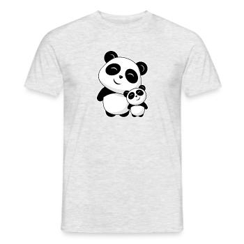 La famille des amis du panda mignon - T-shirt homme - gris chiné - Devant - AI Model Male 178 dark (178cm)