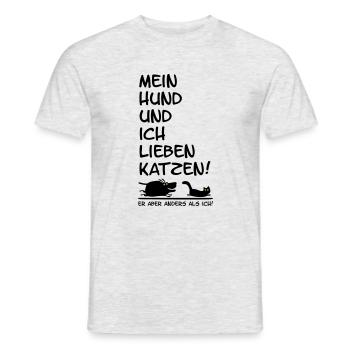 Mein Hund und ich - Männer T-Shirt - Grau meliert - Vorne - AI Model Male 178 dark (178cm)