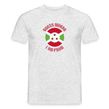 Guess where I come from / Burundi - Men's T-Shirt - heather grey - Front - AI Model Male 178 dark (178cm)