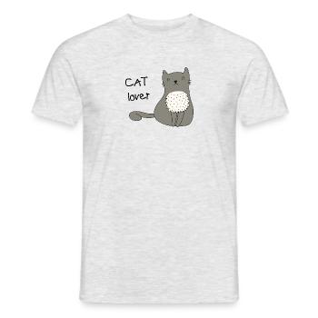 cat lover - Männer T-Shirt - Grau meliert - Vorne - AI Model Male 178 dark (178cm)