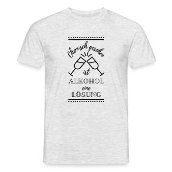 Alkohol Spruch - Männer T-Shirt - Grau meliert - Vorne - AI Model Male 178 dark (178cm)