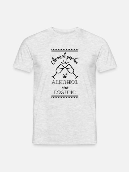 Alkohol Spruch - Männer T-Shirt - Grau meliert