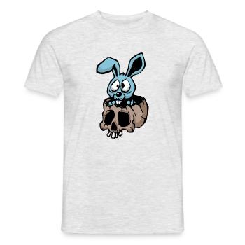 Lapin dans un crane - T-shirt homme - gris chiné - Devant - AI Model Male 178 dark (178cm)