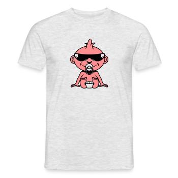 Baby sitzt sonnenbrille - Männer T-Shirt - Grau meliert - Vorne - AI Model Male 178 dark (178cm)