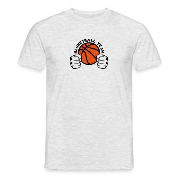 basketball team poing ferme frappe logo - T-shirt homme - gris chiné - Devant - AI Model Male 178 dark (178cm)