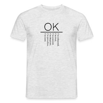 Ok cadeau - T-shirt homme - gris chiné - Devant - AI Model Male 178 dark (178cm)