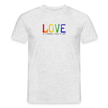 LOVE is a terrible thing to hate - Männer T-Shirt - Grau meliert - Vorne - AI Model Male 178 dark (178cm)
