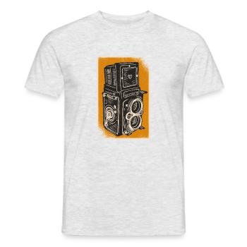 Foto Kamera Vintage - Männer T-Shirt - Grau meliert - Vorne - AI Model Male 178 dark (178cm)