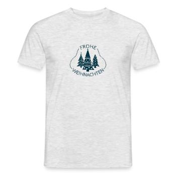 Frohe Weihnachten - Tannenbäume Weihnachtsbäume - Männer T-Shirt - Grau meliert - Vorne - AI Model Male 178 dark (178cm)