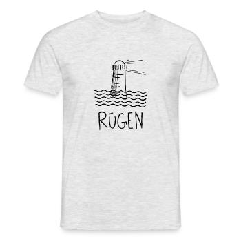 Leuchtturm am Meer Rügen - Männer T-Shirt - Grau meliert - Vorne - AI Model Male 178 dark (178cm)