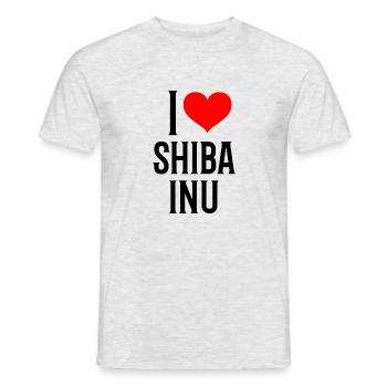 i heart shiba inu - Ich liebe meinen shiba inu - Männer T-Shirt - Grau meliert - Vorne - AI Model Male 178 dark (178cm)