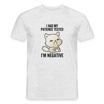 J’ai eu ma patience testée Je suis négatif - T-shirt homme - gris chiné - Devant - AI Model Male 178 dark (178cm)