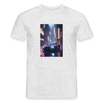 Cyberpunk Futuristisches Auto - Männer T-Shirt - Grau meliert - Vorne - AI Model Male 178 dark (178cm)