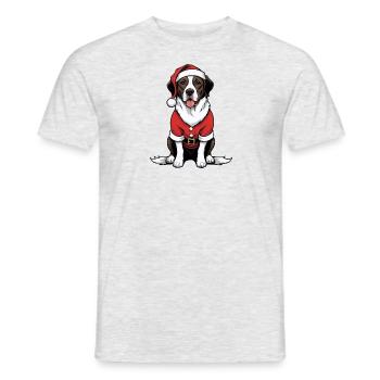 Santa Dog Santa Claus Dog Gift - Men's T-Shirt - heather grey - Front - AI Model Male 178 dark (178cm)