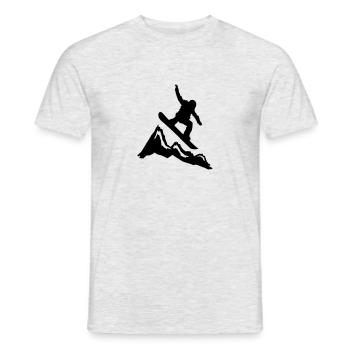 snowboard mountains jump - T-shirt homme - gris chiné - Devant - AI Model Male 178 dark (178cm)