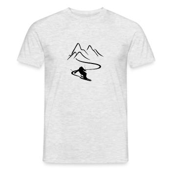 Skiing skiing ski motif for skiers - Men's T-Shirt - heather grey - Front - AI Model Male 178 dark (178cm)
