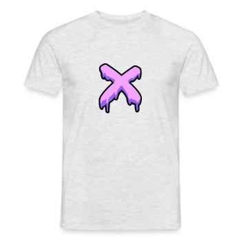 Letter x Cross Purple - Men's T-Shirt - heather grey - Front - AI Model Male 178 dark (178cm)