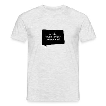 8 - T-shirt homme - gris chiné - Devant - AI Model Male 178 dark (178cm)
