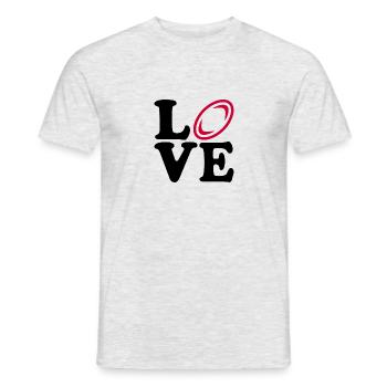 love football - Männer T-Shirt - Grau meliert - Vorne - AI Model Male 178 dark (178cm)