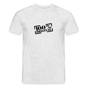 100% original stamp - Men's T-Shirt - heather grey - Front - AI Model Male 178 dark (178cm)