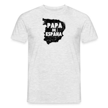 Papa de Espana Spanien Landkarte für Vatertag - Männer T-Shirt - Grau meliert - Vorne - AI Model Male 178 dark (178cm)