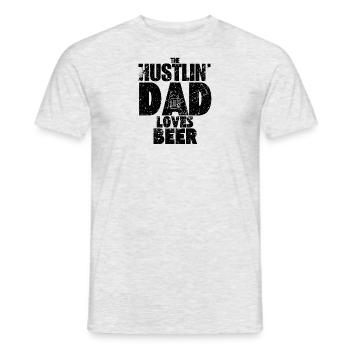The Hustlin' Dad loves Beer Vatertag Papa Vater - Männer T-Shirt - Grau meliert - Vorne - AI Model Male 178 dark (178cm)