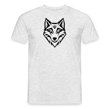 Norse wolf symbol, wolf tattoo, head - Men's T-Shirt - heather grey - Front - AI Model Male 178 dark (178cm)