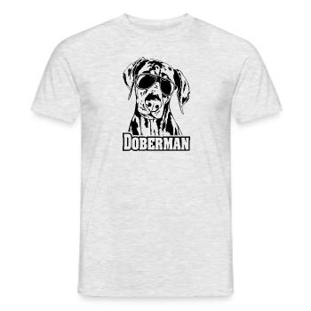 DOBERMAN cool sunglasses dogs dog - Men's T-Shirt - heather grey - Front - AI Model Male 178 dark (178cm)